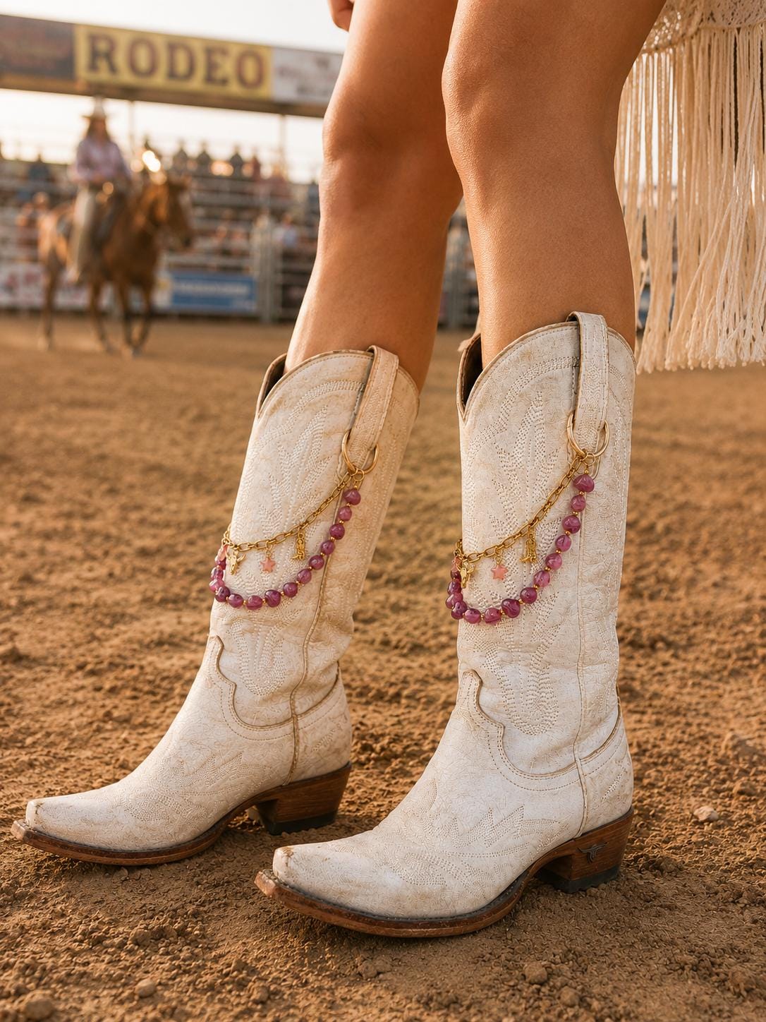 Cowboy Boot Chain Pink Charms Western Bling Rodeo Festival Accessory Country Concert Cowgirl Jewelry Boot Bling