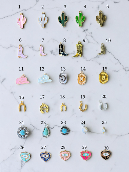 Personalized Cowboy Boot Bling Jewelry, Custom Country Charms, Western Accessory, Concert Cowgirl Gift for Her