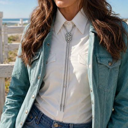 Cosmic Cowgirl Crystal Bolo Tie