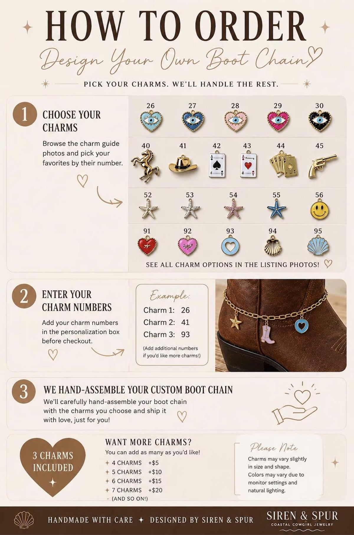 Custom Western Boot Chain | Cowgirl Boot Jewelry | Build Your Own Boot Charm | Country Concert Accessory | Western Gift