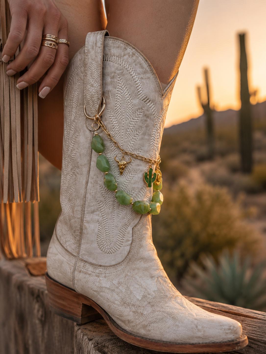 Western Boot Chains - Turquoise Country Charms | Cowgirl Boot Bling Jewelry, Country Concert Accessory, Unique Rodeo Gift for