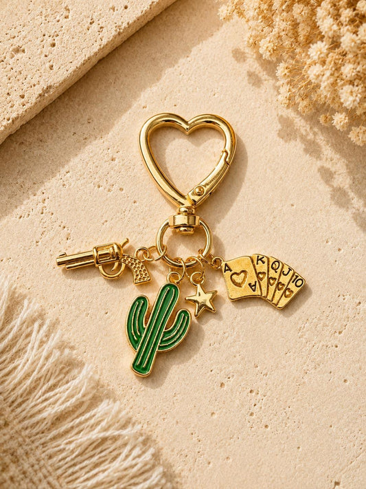 Personalized Gold Charm Keychain Custom Monogram Purse Accessory Engraved Name Bag Tag Bridesmaid Proposal Gift for Her