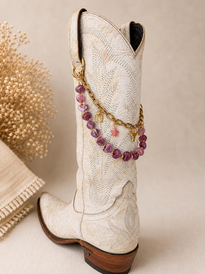 Cowboy Boot Chain Pink Charms Western Bling Rodeo Festival Accessory Country Concert Cowgirl Jewelry Boot Bling