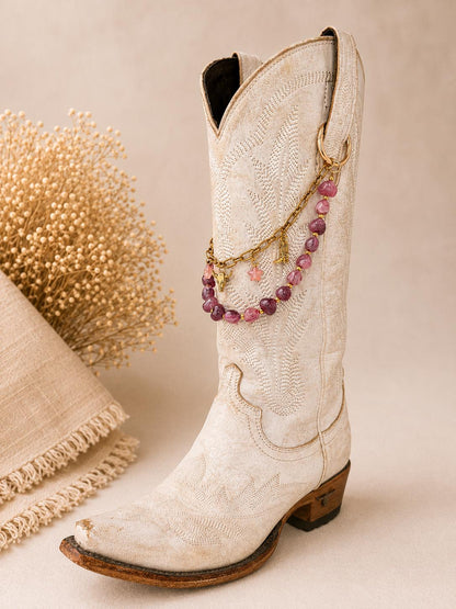 Cowboy Boot Chain Pink Charms Western Bling Rodeo Festival Accessory Country Concert Cowgirl Jewelry Boot Bling