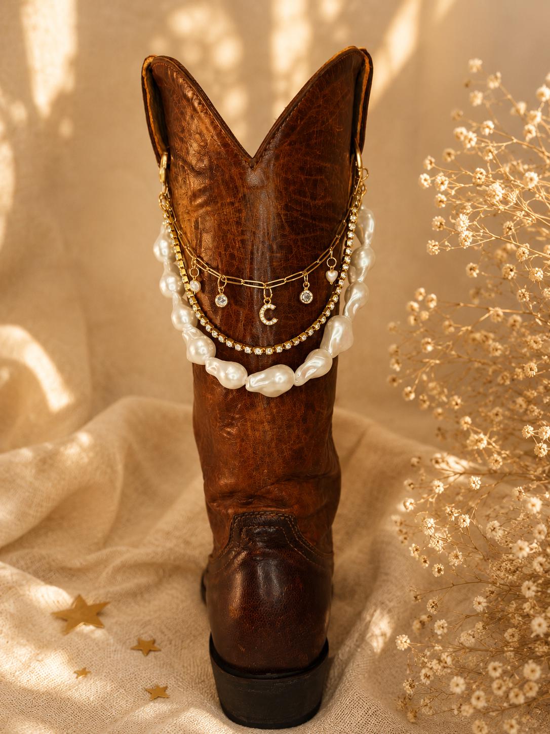 Personalized Bridal Boot Chain | Pearl Cowboy Boot Jewelry | Wedding Boot Charm | Western Bride Gift | Nashville Bachelorette