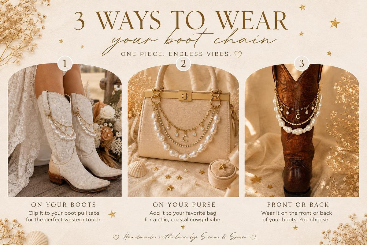 Personalized Bridal Boot Chain | Pearl Cowboy Boot Jewelry | Wedding Boot Charm | Western Bride Gift | Nashville Bachelorette
