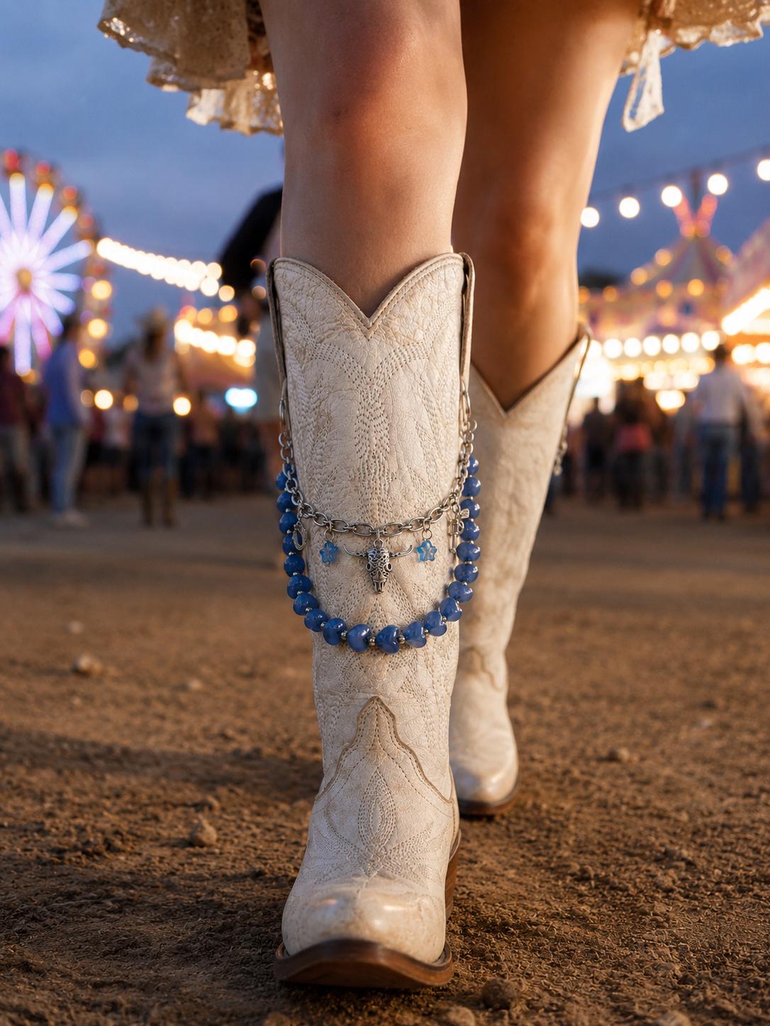 Western Boot Chain | Cowgirl Boot Jewelry | Silver Tone Boot Accessory | Country Concert Outfit