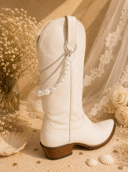 Pearl Bridal Boot Chain | Western Wedding Boot Jewelry | Handmade Bride Accessory