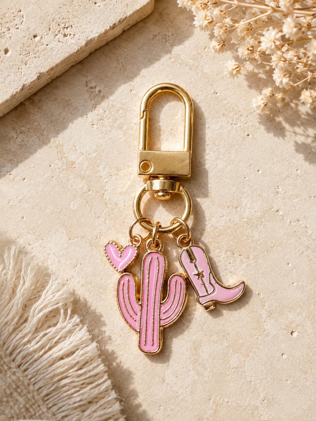 Personalized Gold Charm Keychain: Custom Bag or Purse Charm, Gift Idea, Bridesmaid & Birthday Gift, Make your own Keychain