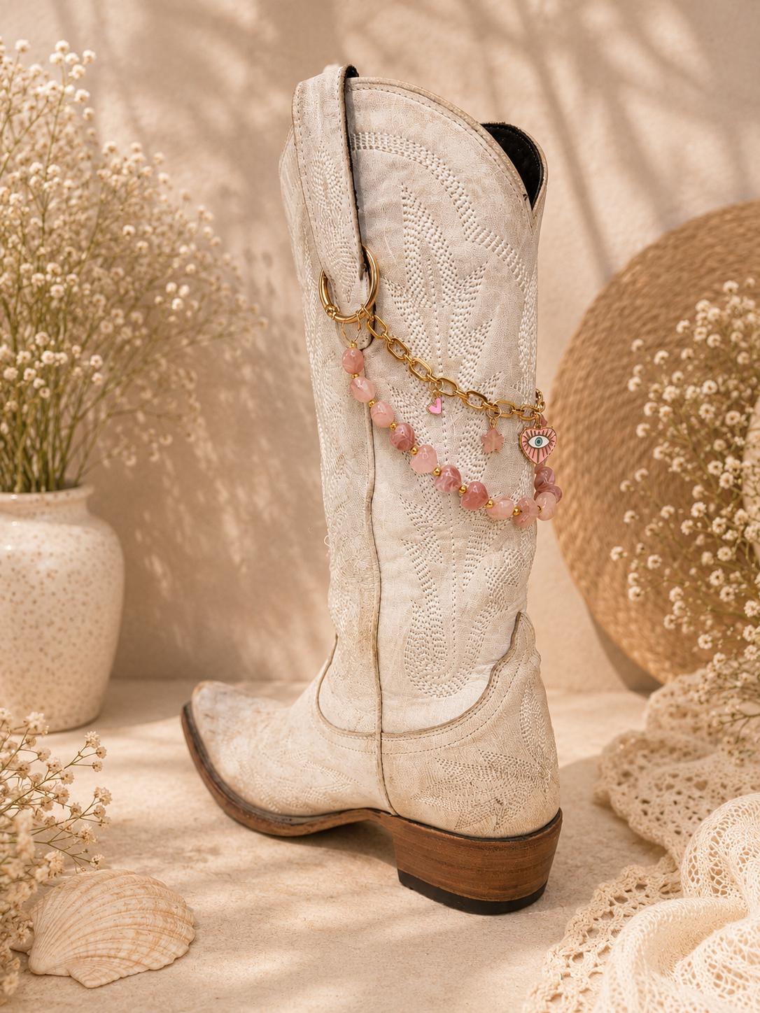 Pink Boot Chain | Western Boot Charm | Coastal Cowgirl Jewelry | Cowgirl Gift for Her | Country Concert Accessory