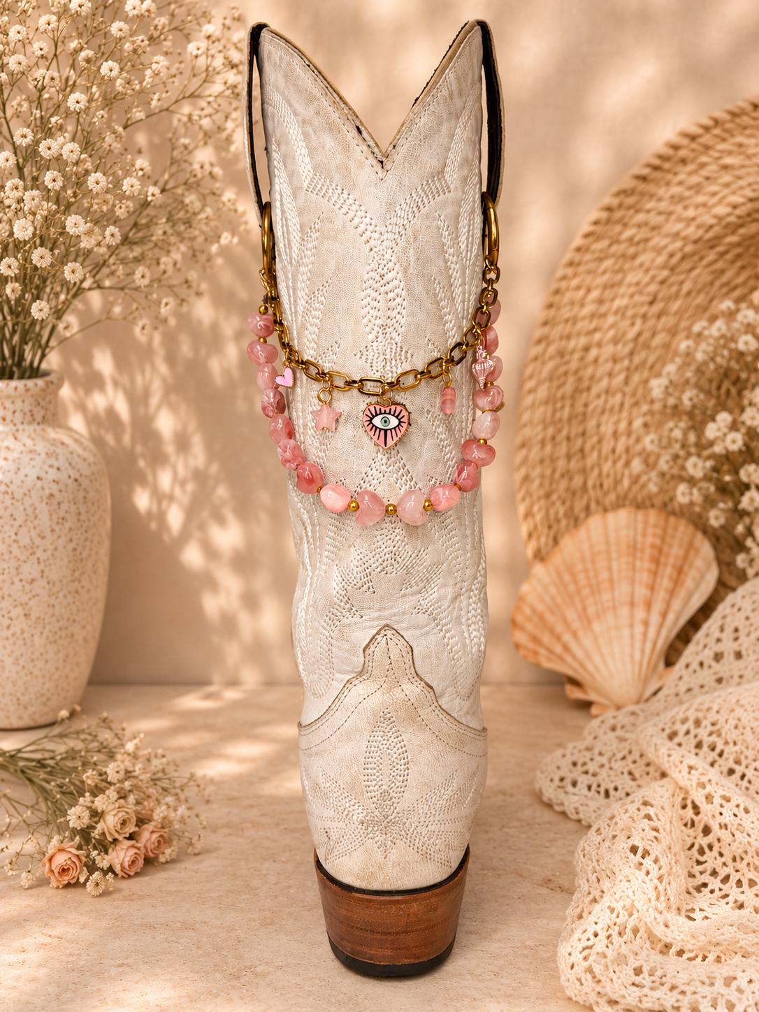 Pink Boot Chain | Western Boot Charm | Coastal Cowgirl Jewelry | Cowgirl Gift for Her | Country Concert Accessory