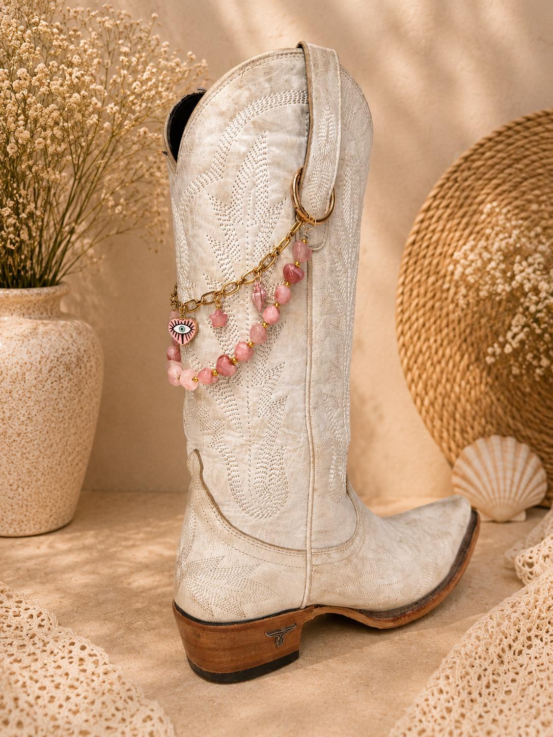 Pink Boot Chain | Western Boot Charm | Coastal Cowgirl Jewelry | Cowgirl Gift for Her | Country Concert Accessory