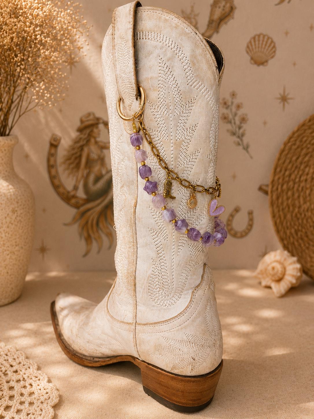 Purple Western Boot Chain | Western Boot Charm | Coastal Cowgirl Jewelry | Country Concert Accessory | Cowgirl Gift