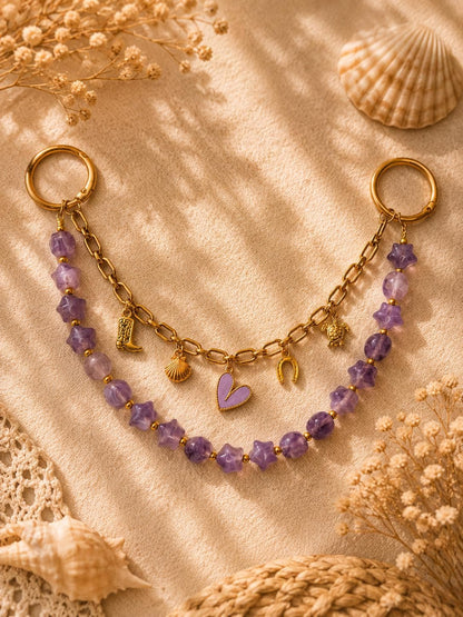 Purple Western Boot Chain | Western Boot Charm | Coastal Cowgirl Jewelry | Country Concert Accessory | Cowgirl Gift