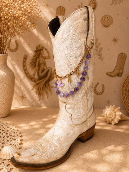 Purple Western Boot Chain | Western Boot Charm | Coastal Cowgirl Jewelry | Country Concert Accessory | Cowgirl Gift