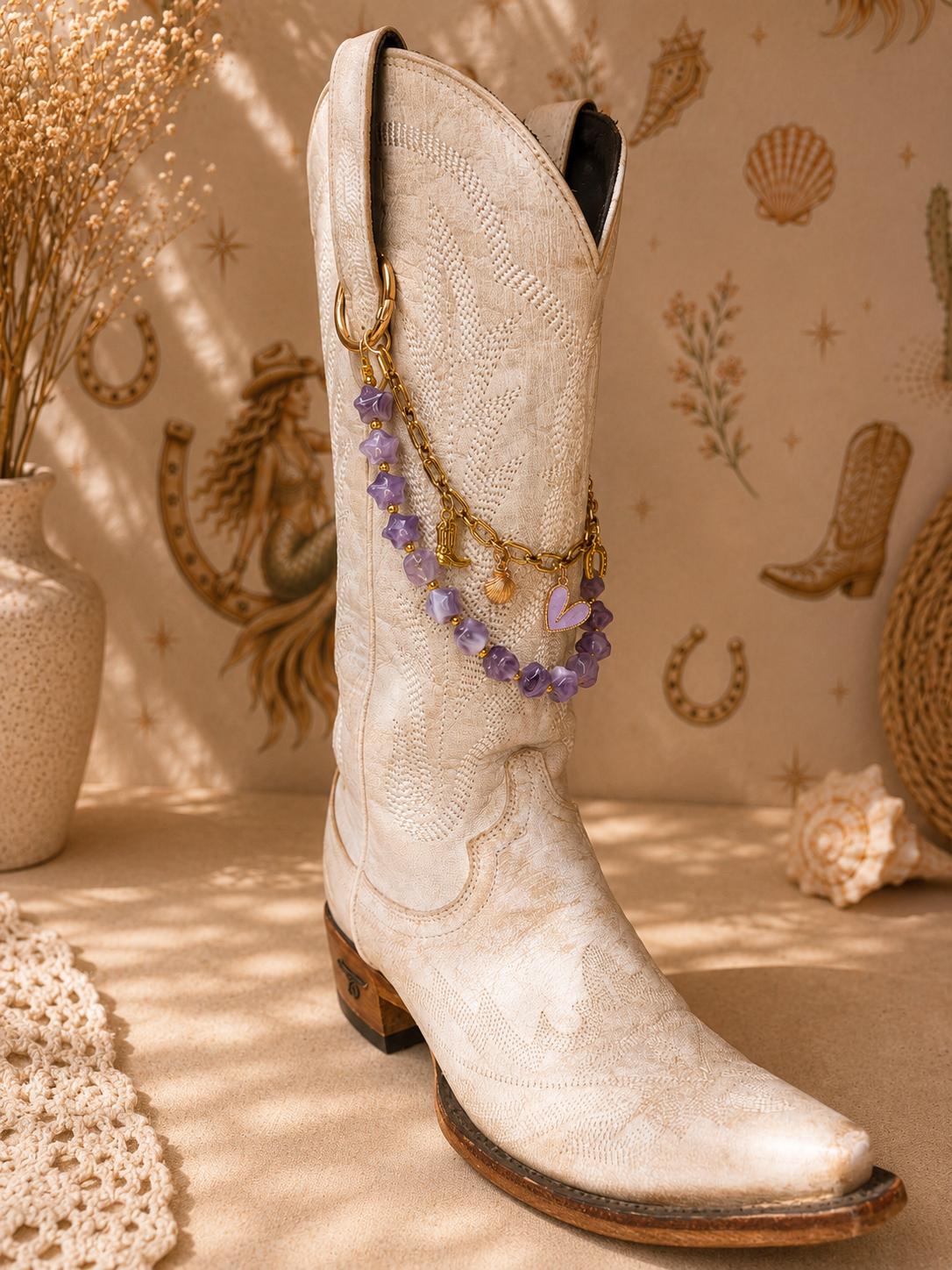 Purple Western Boot Chain | Western Boot Charm | Coastal Cowgirl Jewelry | Country Concert Accessory | Cowgirl Gift