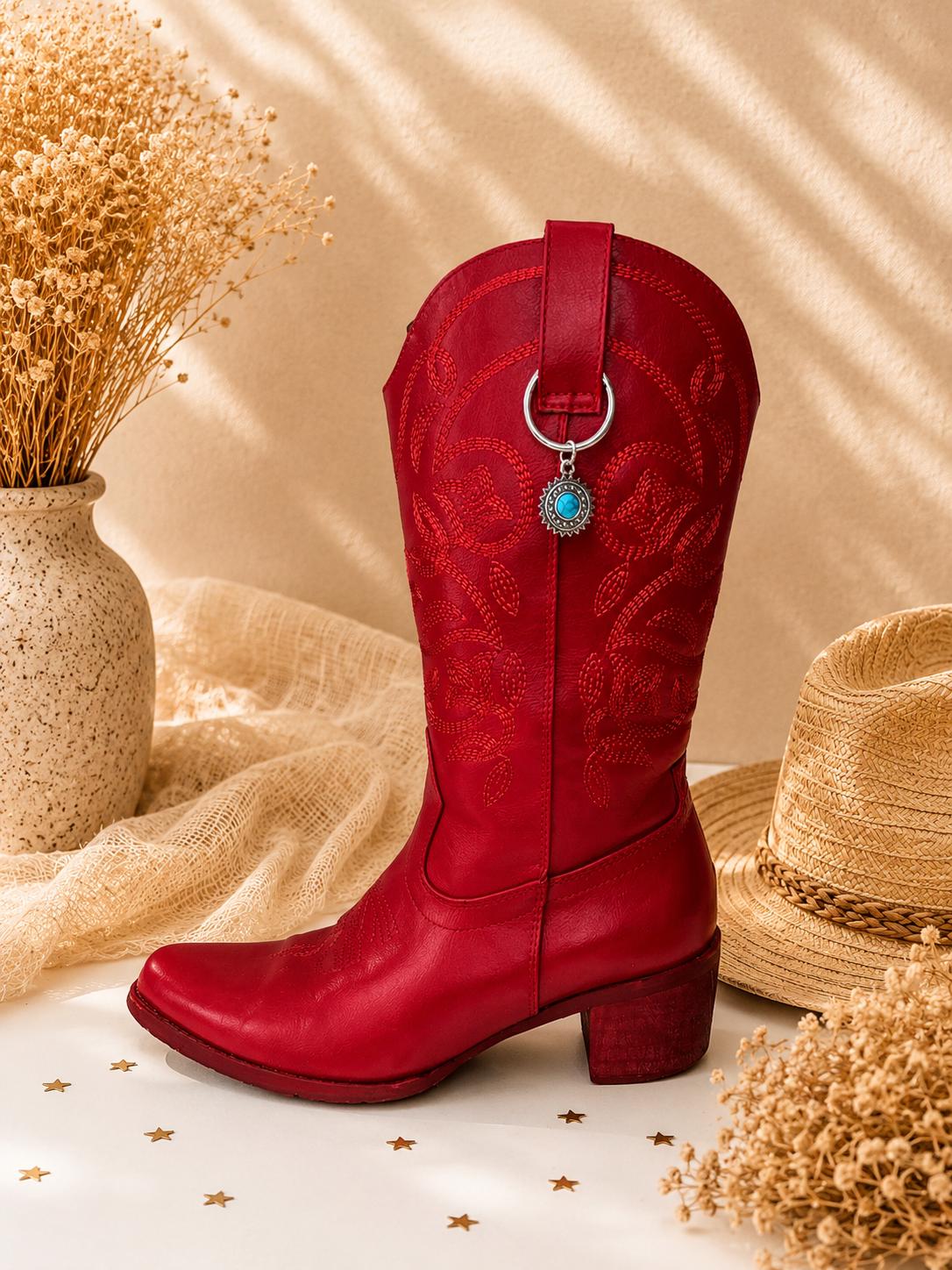 Personalized Silver Cowboy Boot Bling Jewelry, Custom Country Charm, Western Boot Accessory, Concert Cowgirl Gift for Her
