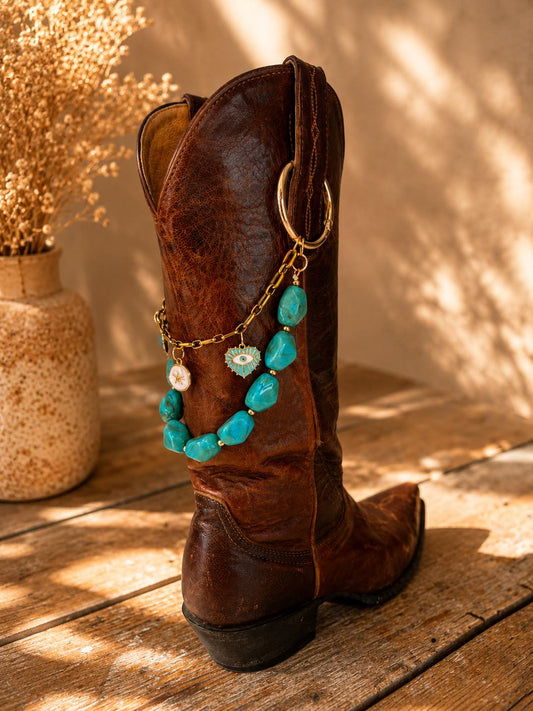 Turquoise Boot Chain | Western Boot Charm | Coastal Cowgirl Jewelry | Cowgirl Gift for Her | Boot Accessory