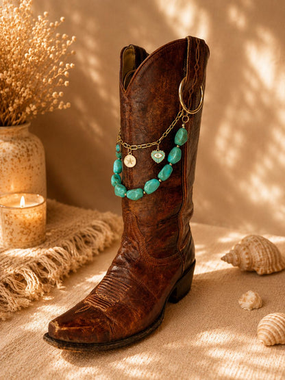 Turquoise Boot Chain | Western Boot Charm | Coastal Cowgirl Jewelry | Cowgirl Gift for Her | Boot Accessory