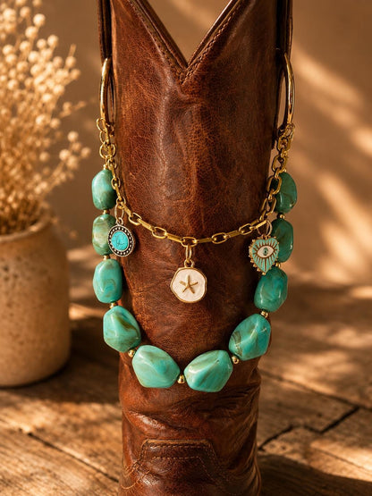Turquoise Boot Chain | Western Boot Charm | Coastal Cowgirl Jewelry | Cowgirl Gift for Her | Boot Accessory