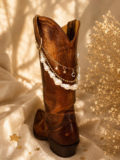 Personalized Bridal Boot Chain | Pearl Cowboy Boot Jewelry | Wedding Boot Charm | Western Bride Gift | Nashville Bachelorette