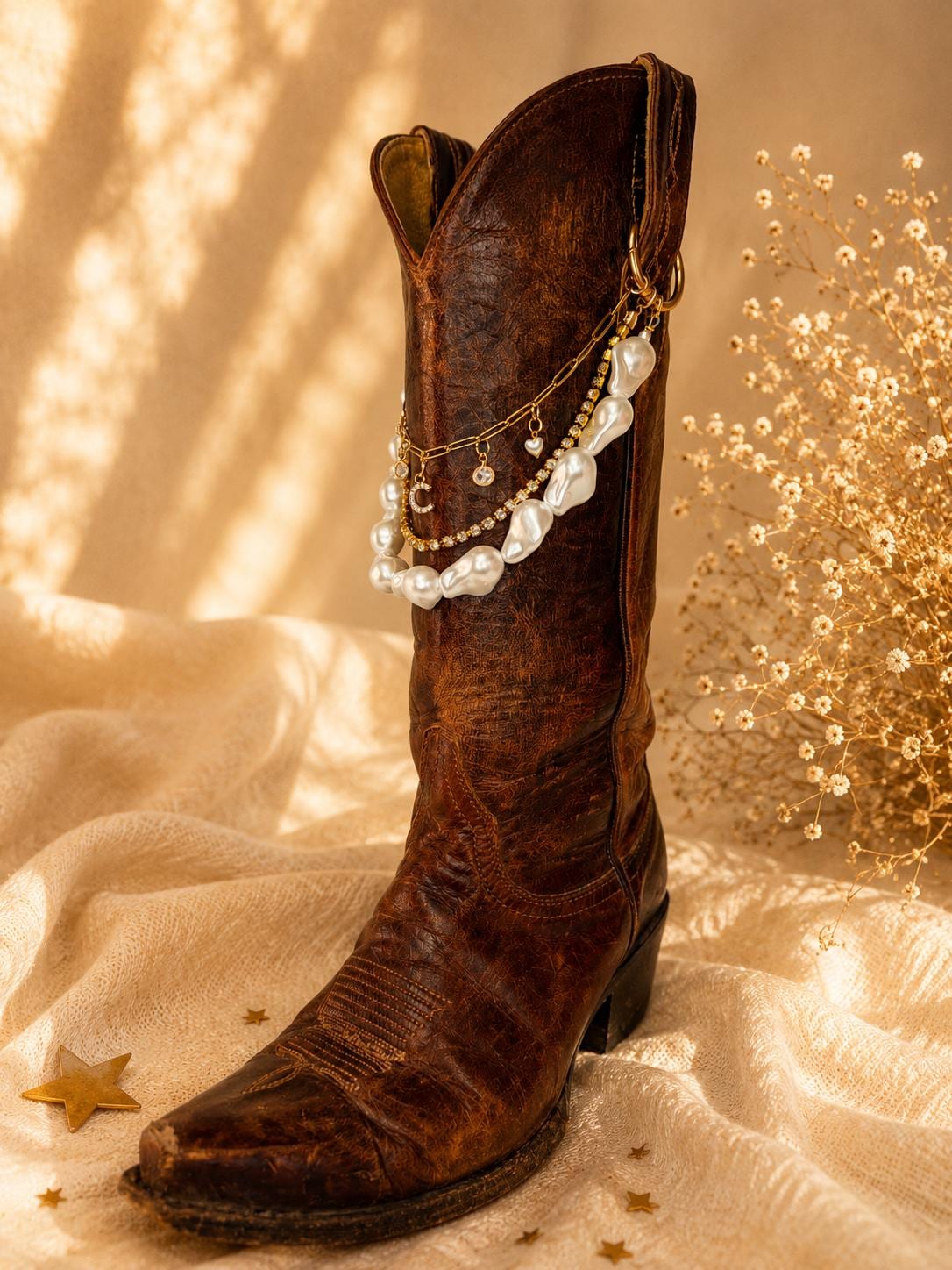 Personalized Bridal Boot Chain | Pearl Cowboy Boot Jewelry | Wedding Boot Charm | Western Bride Gift | Nashville Bachelorette