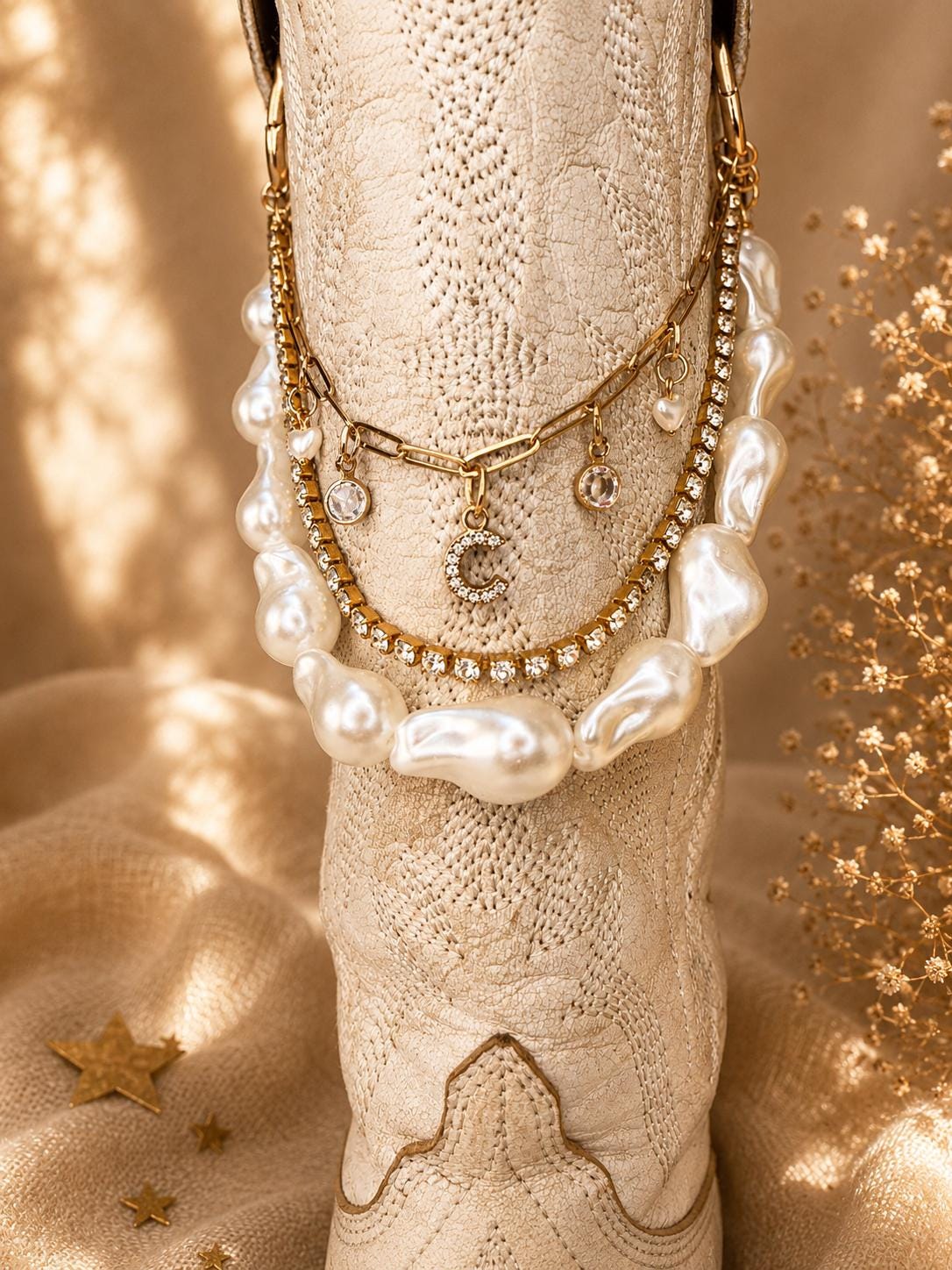 Personalized Bridal Boot Chain | Pearl Cowboy Boot Jewelry | Wedding Boot Charm | Western Bride Gift | Nashville Bachelorette