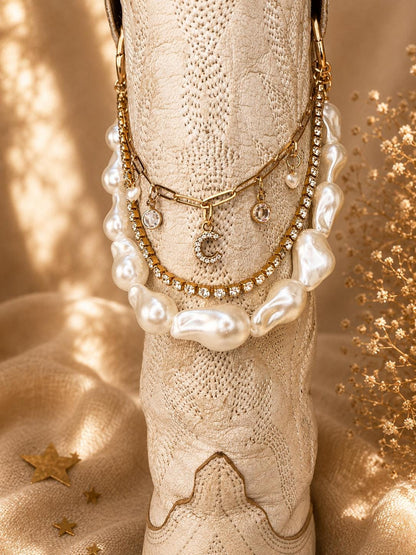 Personalized Bridal Boot Chain | Pearl Cowboy Boot Jewelry | Wedding Boot Charm | Western Bride Gift | Nashville Bachelorette