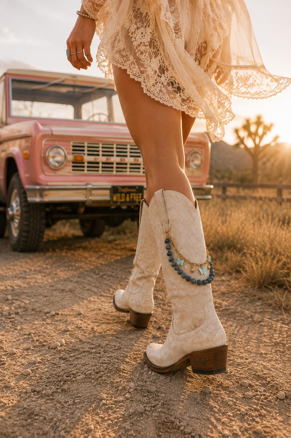 Western Boot Chain | Cowgirl Boot Jewelry | Gold Tone Boot Accessory | Country Concert Outfit