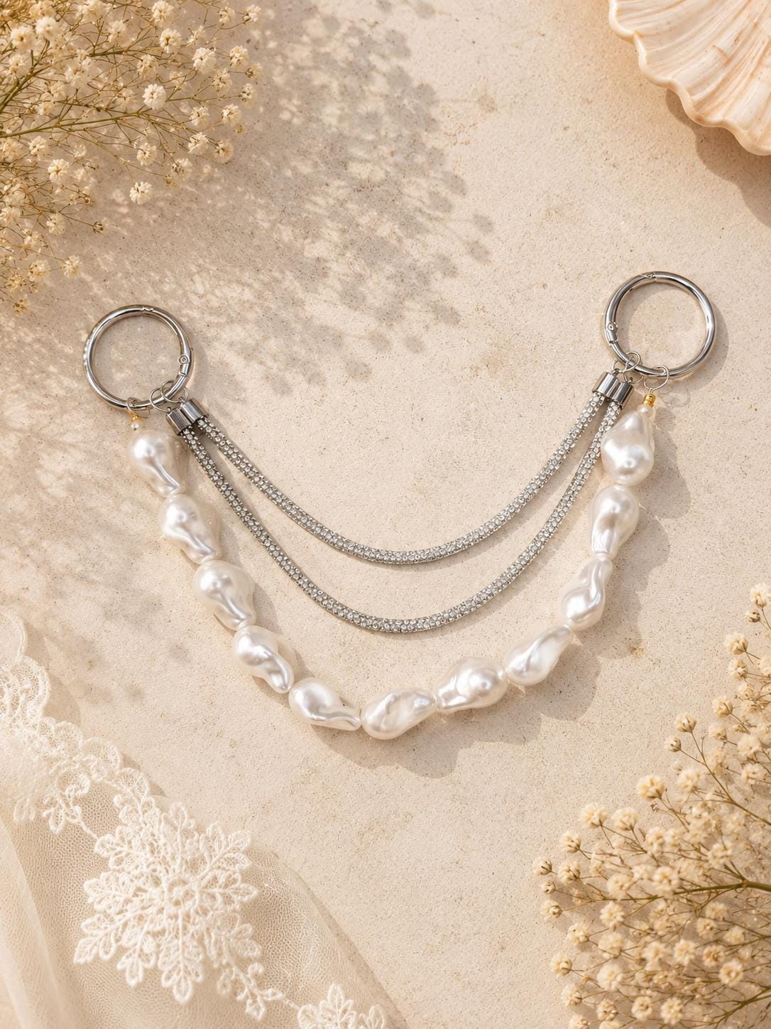 Pearl Bridal Boot Chain | Western Wedding Boot Jewelry | Handmade Bride Accessory