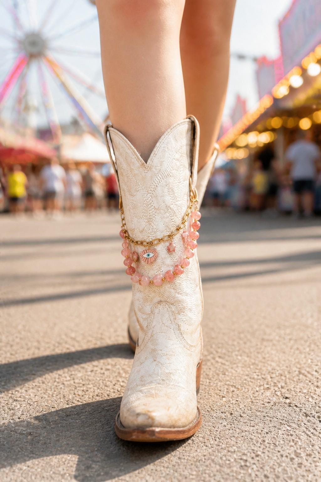 Pink Boot Chain | Western Boot Charm | Coastal Cowgirl Jewelry | Cowgirl Gift for Her | Country Concert Accessory