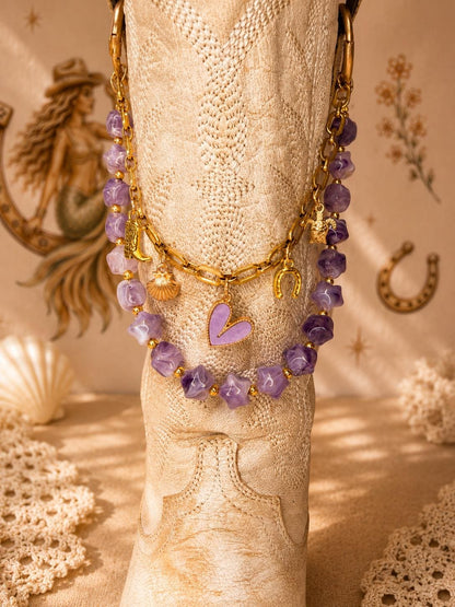 Purple Western Boot Chain | Western Boot Charm | Coastal Cowgirl Jewelry | Country Concert Accessory | Cowgirl Gift