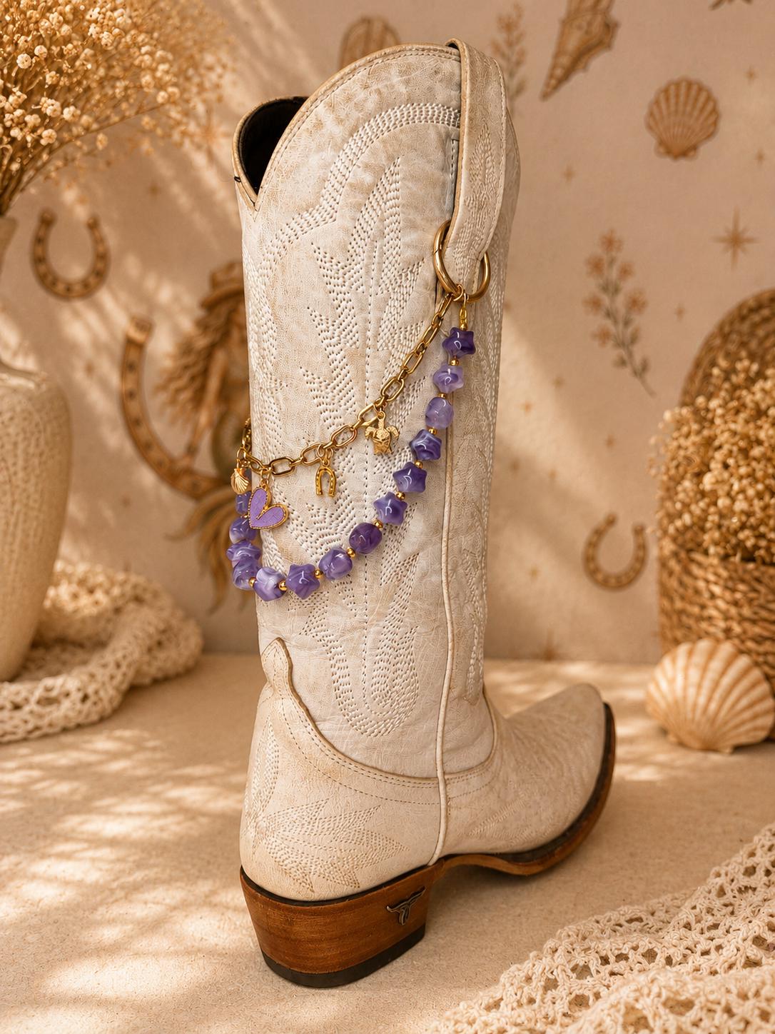 Purple Western Boot Chain | Western Boot Charm | Coastal Cowgirl Jewelry | Country Concert Accessory | Cowgirl Gift