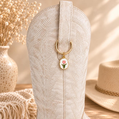 Cowboy Boot Charm | Cowboy Boot Bling Jewelry | Pink Tulip Country Charm | Country Concert Cowgirl Gift for Her