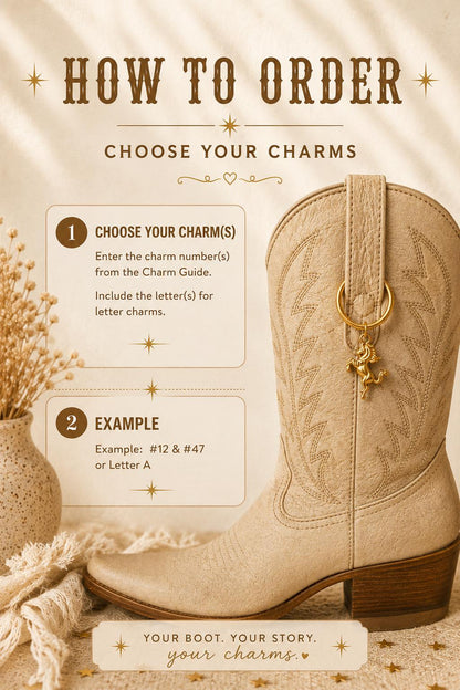 Personalized Cowboy Boot Bling Jewelry, Custom Country Charms, Western Accessory, Concert Cowgirl Gift for Her