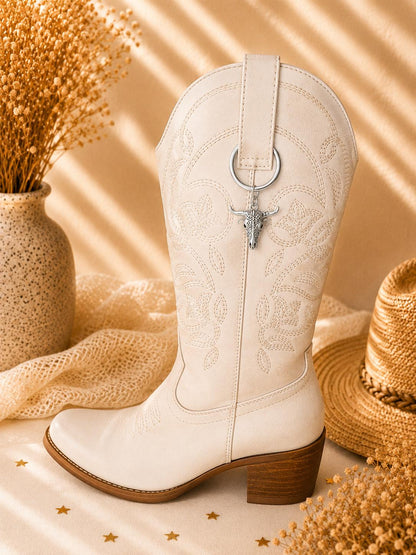 Personalized Silver Cowboy Boot Bling Jewelry, Custom Country Charm, Western Boot Accessory, Concert Cowgirl Gift for Her