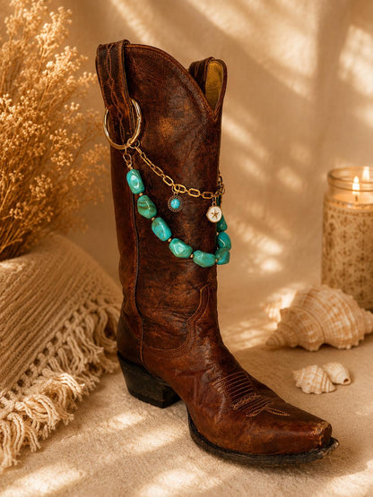 Turquoise Boot Chain | Western Boot Charm | Coastal Cowgirl Jewelry | Cowgirl Gift for Her | Boot Accessory
