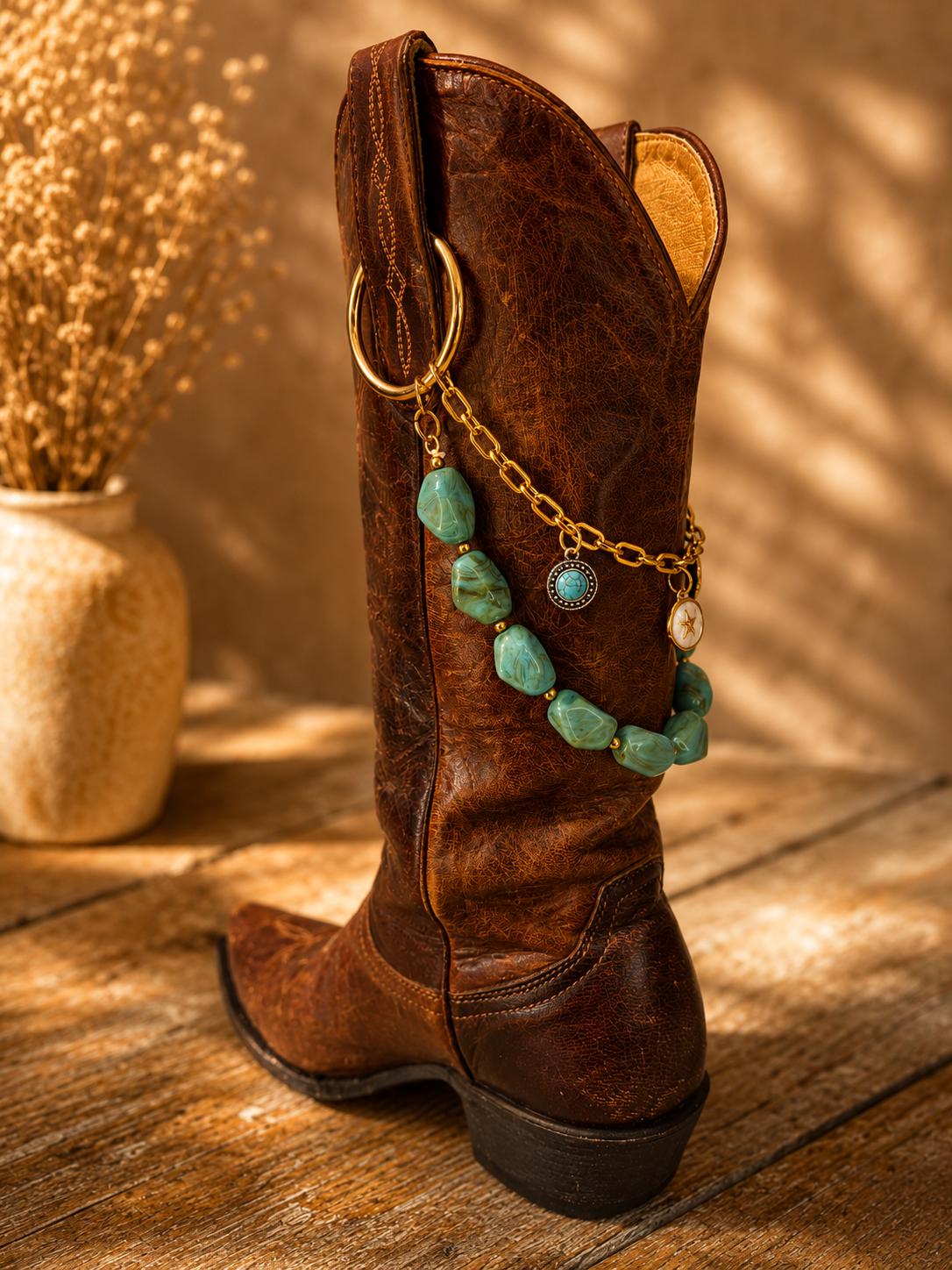 Turquoise Boot Chain | Western Boot Charm | Coastal Cowgirl Jewelry | Cowgirl Gift for Her | Boot Accessory
