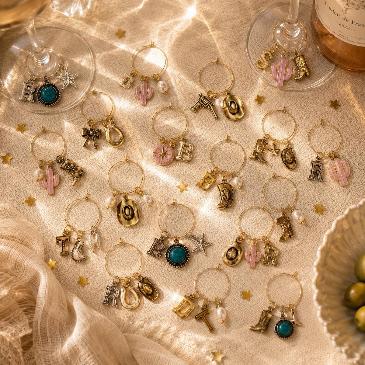 Build Your Own Wine Charms, Custom Wine Glass Charms, Personalized Drink Markers, Wine Charm Set, Girls Night Gift, Hostess G