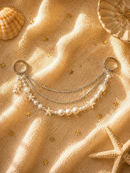 Western Boot Chain, Bridal Boot Jewelry, Pearl Cowboy Boot Charm, Coastal Cowgirl Wedding Accessory, White Pearl Boot Bling, 