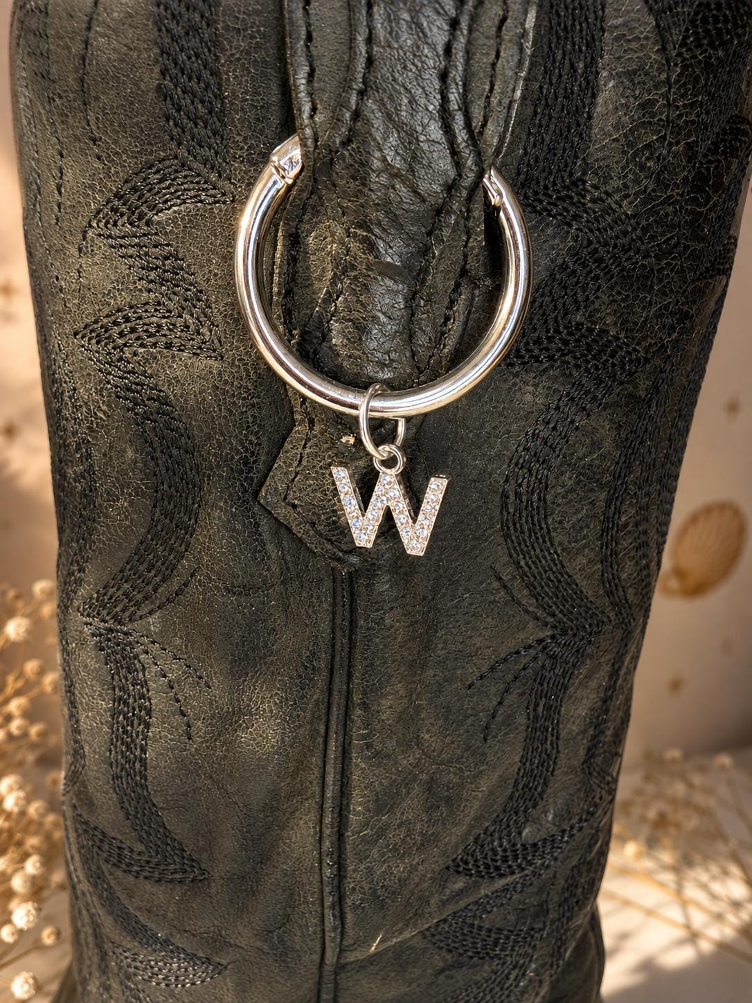 Personalized Cowboy Boot Bling Jewelry, Custom Monogram Country Charms, Western Initial Accessory, Concert Cowgirl Gift for Her