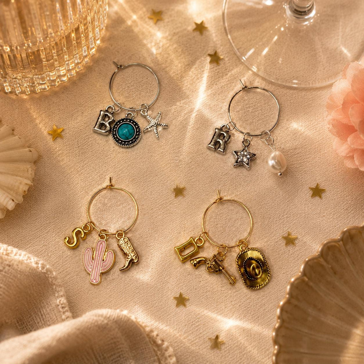 Build Your Own Wine Charms, Custom Wine Glass Charms, Personalized Drink Markers, Wine Charm Set, Girls Night Gift, Hostess G
