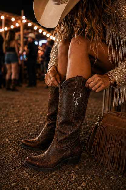 Personalized Cowboy Boot Bling Jewelry, Custom Monogram Country Charms, Western Initial Accessory, Concert Cowgirl Gift for Her