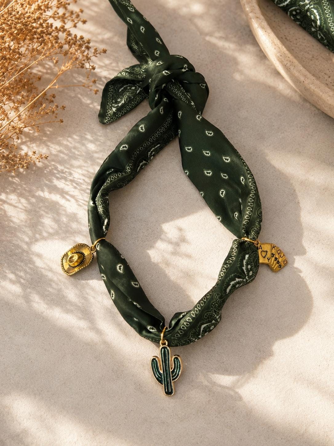 Custom Bandana Necklace, Western Charm Necklace, Build Your Own Cowgirl Jewelry, Personalized Rodeo Necklace, Country Concert Jewelry