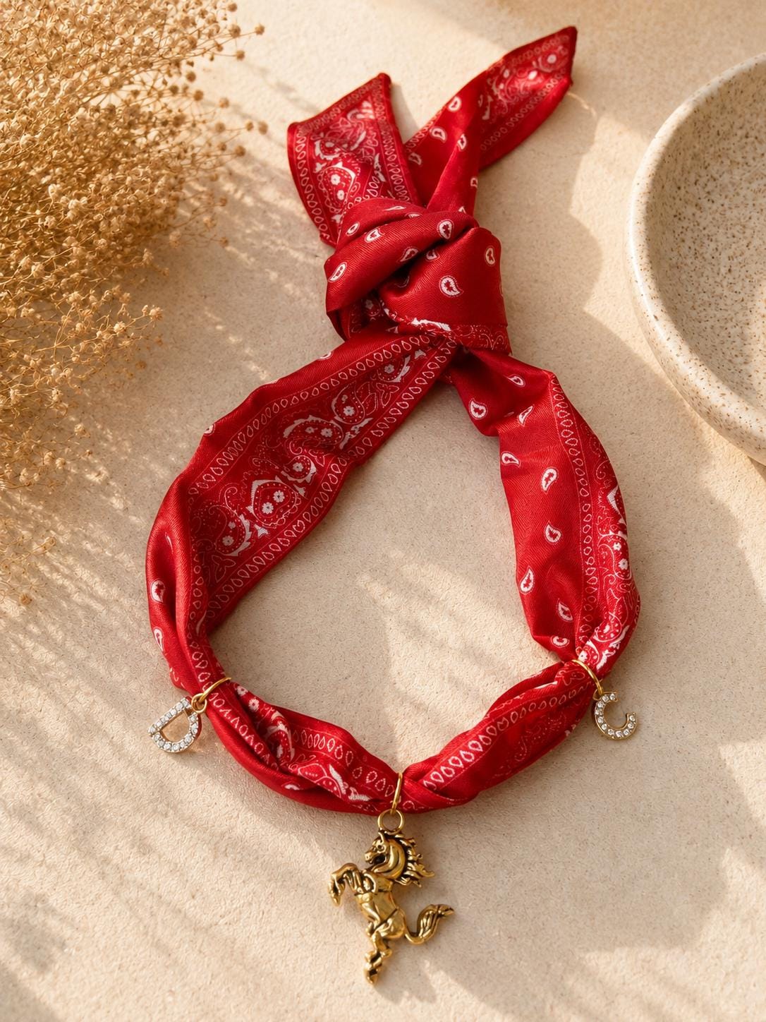 Custom Bandana Necklace, Western Charm Necklace, Build Your Own Cowgirl Jewelry, Personalized Rodeo Necklace, Country Concert Jewelry