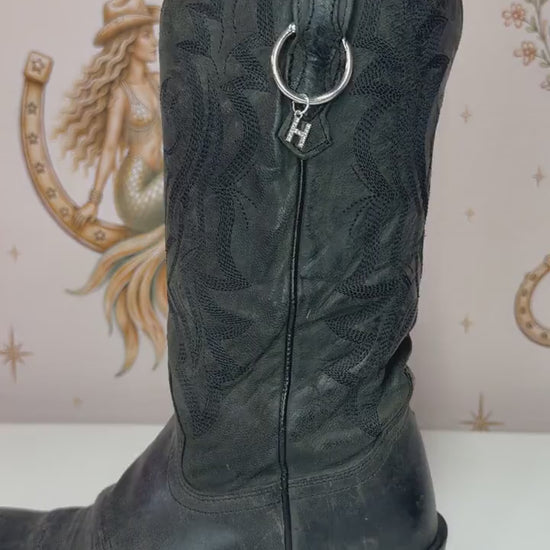Personalized Cowboy Boot Bling Jewelry, Custom Monogram Country Charms, Western Initial Accessory, Concert Cowgirl Gift for Her